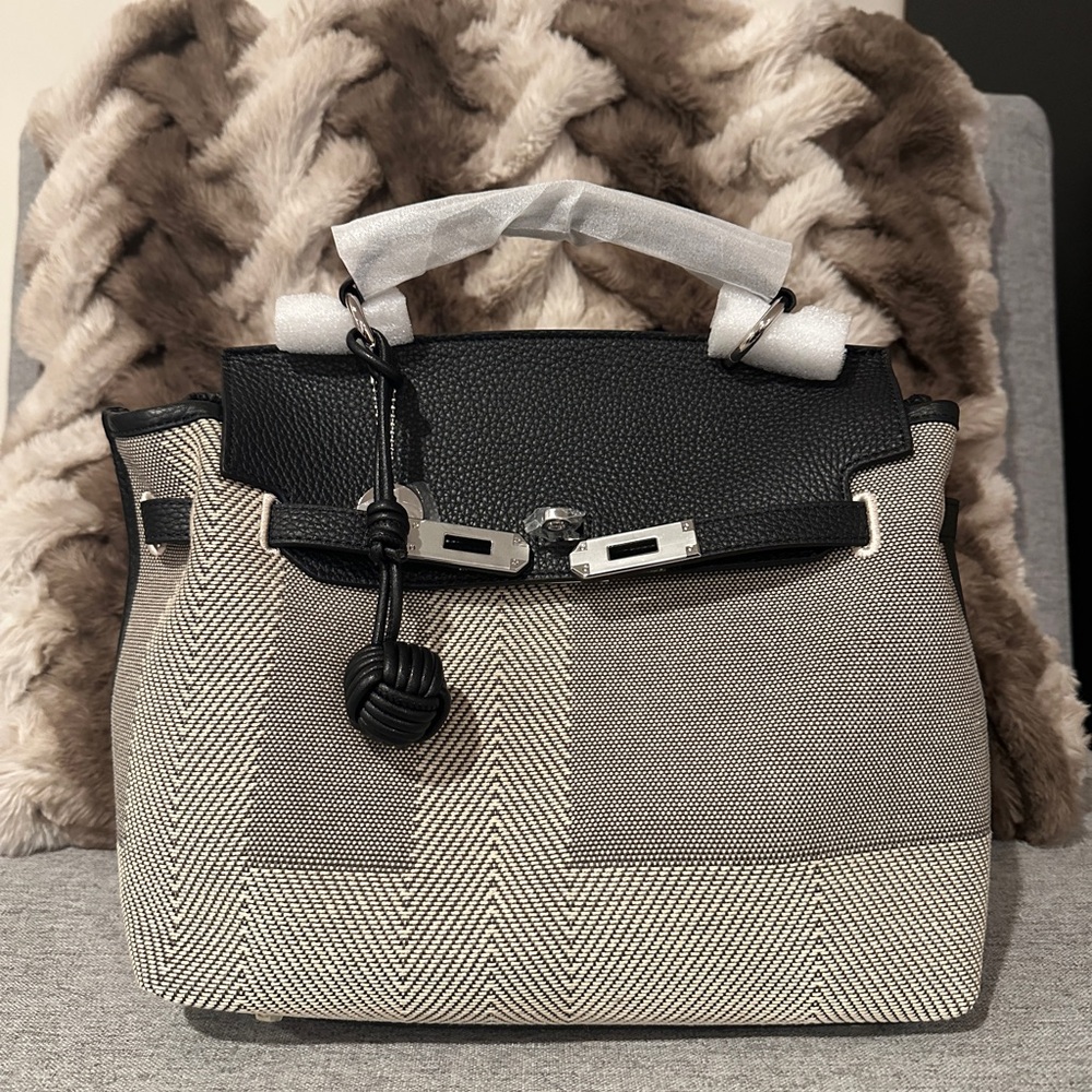 Elegant Black and Gray Women's Handbag